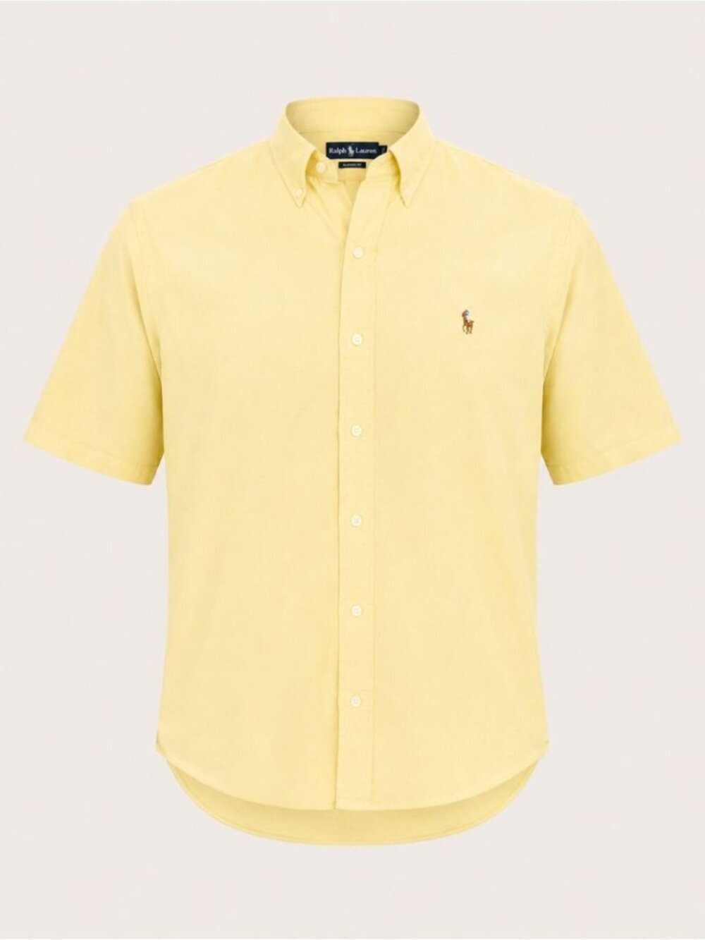 Vintage Ralph Lauren Oxford Button Down Shirt Yellow Large Preppy Casual Cotton